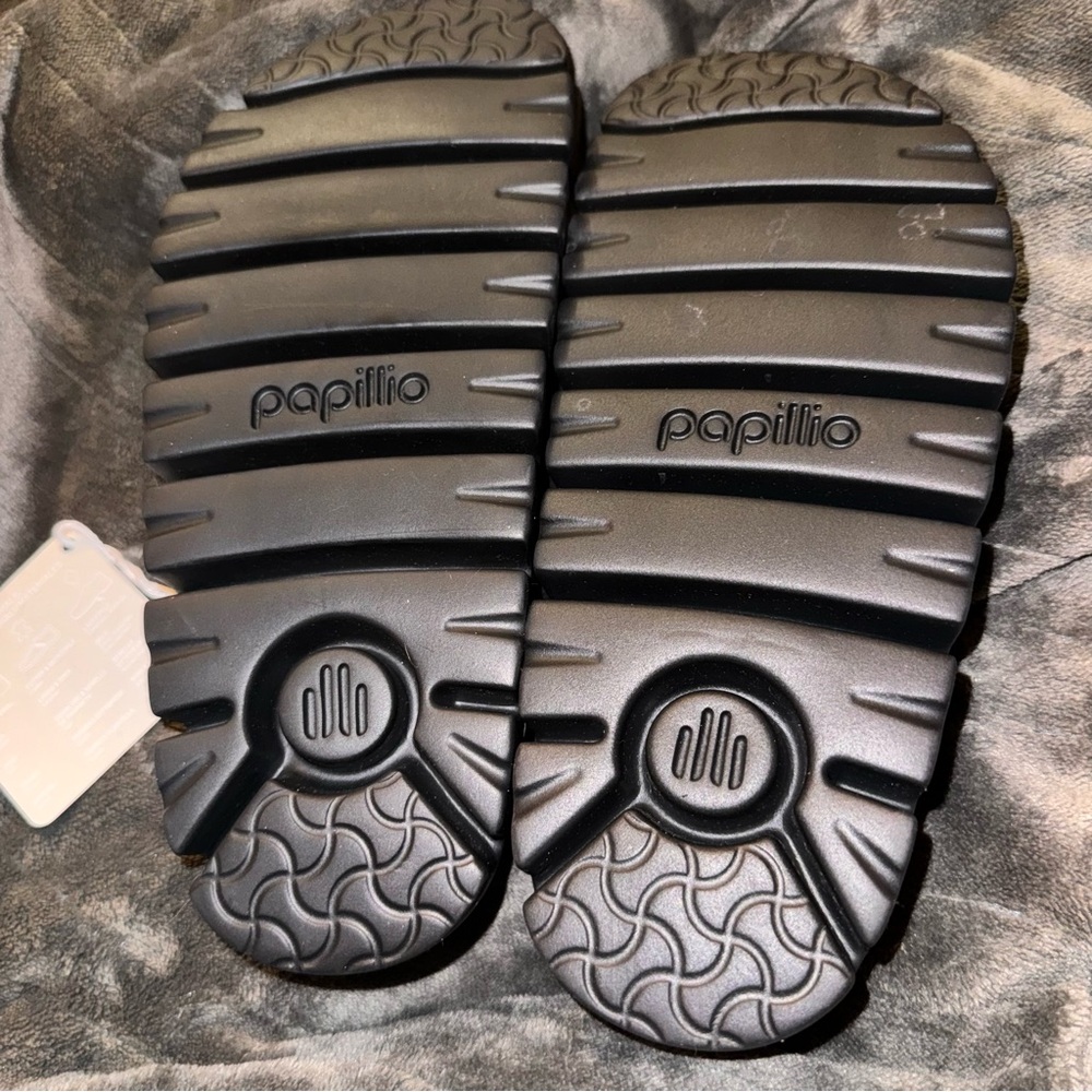 BIRKENSTOCK Papillio Arizona Sandals Black Suade With Chunky Soles Size 38 New - Picture 9 of 11